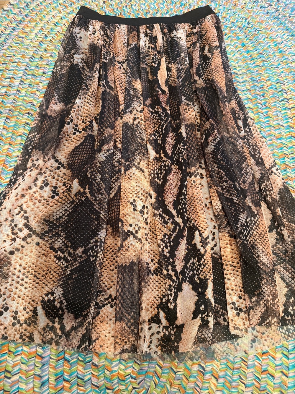 Zara Snake Print lace Skirt - Brown & Black, super cute L (fits M)